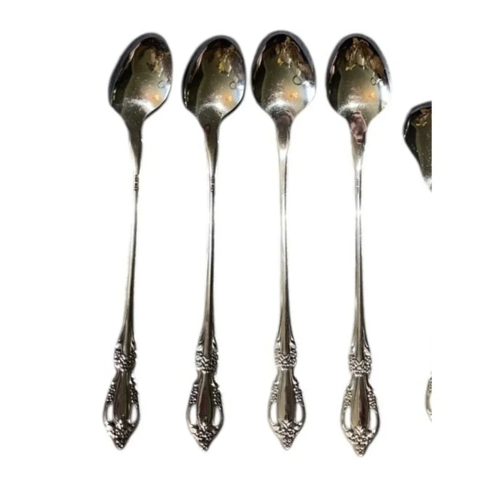 Oneida Raphael Distinction Set Of 4 Long Handle Tea Spoons Stainless